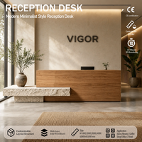 Bureau d'accueil commercial en bois moderne, simple et personnalisable pour bureau, hôtel, salon de beauté, salle de sport, centre commercial