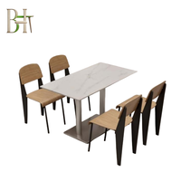 Table et chaises de salle à manger 4 places, design industriel moderne, écologique et durable, livraison directe d'usine