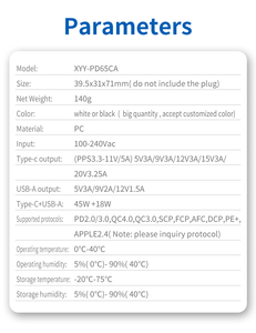 โทรศัพท์และอุปกรณ์เสริมปลั๊กเสียบผนังชนิด C USB PD GAN <span class=keywords><strong>65</strong></span> <span class=keywords><strong>W</strong></span> อะแดปเตอร์ชาร์จเร็วสุดสำหรับ iPhone Samsung Huawei โทรศัพท์มือถือ - Product Image 4