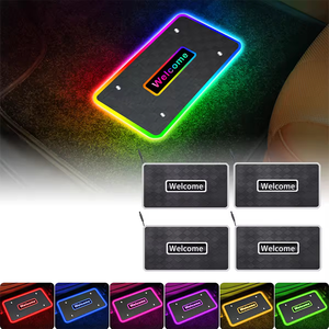 Tapis de sol LED pour voiture avec rythme musical RGB, éclairage intérieur automobile, commande vocale, lumière protectrice écologique pour l'intérieur - Product Image 3