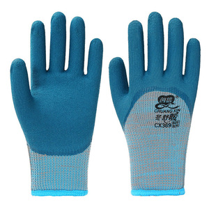 ชวนซิน CX369 ถุงมือผ้าเทอร์รี่สีน้ำเงินสำหรับฤดูหนาวแบบครึ่งยาว 8 # ถุงมือโฟมบุขนแกะกันลื่น M - Product Image 1