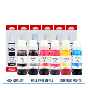 Encre de recharge compatible premium à base d'eau INK GI23 GI-23 GI-13 43 53 73 83 93 pour imprimantes <span class=keywords><strong>Canon</strong></span> série 6 couleurs G570 G580 - Product Image 2