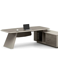 Bureau de direction moderne et minimaliste, de luxe léger, en métal durable, table de travail informatique haut de gamme pour directeur de bâtiment commercial