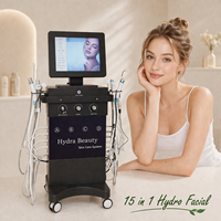 Appareil Hydro Facial 14-en-1 avec 15 Embouts, Compatible US/IT - Nettoyage en Profondeur, Élimination de l'Acné, Rajeunissement - Équipement de Beauté Professionnel