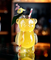 Gobelet en verre borosilicate en forme d'ours en peluche mignon et créatif, 320 ml, réutilisable, sans BPA, compatible lave-vaisselle et micro-ondes, pour café et thé