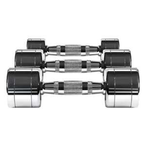Haltère en acier électro-plaqué <span class=keywords><strong>JLW</strong></span> pour usage commercial, unisexe, couleur argent, gamme de poids de 1 kg à 10 kg, entraînement du corps entier, tailles personnalisées - Product Image 3