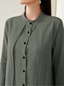 2025 Dubai Robe mujer hasta el suelo vestido saudí estilo pavo Color sólido dos piezas Simple moda elemento Sexy - Product Image 4