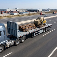 Semi-remorque plateau de 60 tonnes à 3 essieux avec suspension mécanique et conception à rupture de liaison arrière, idéale pour le transport de conteneurs - En vente