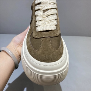 Genuine Leather Low Top Sneakers Men Thick Sole Casual Sport Shoes - Product Image 5