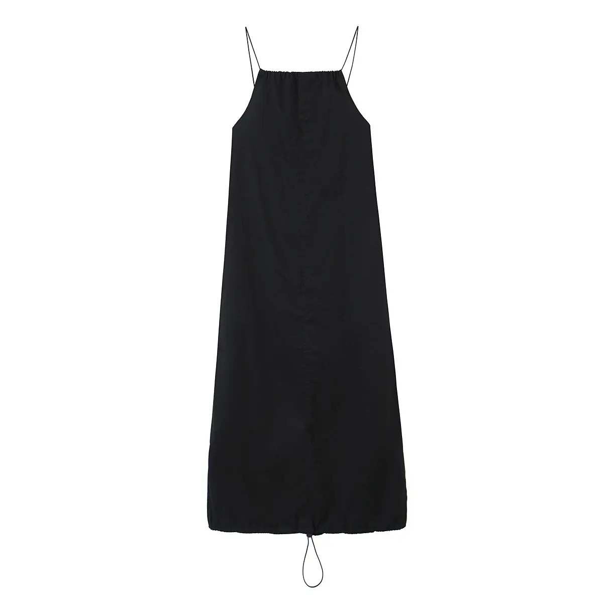 Hot sale black color sleeveless casual fashion women midi slip dress