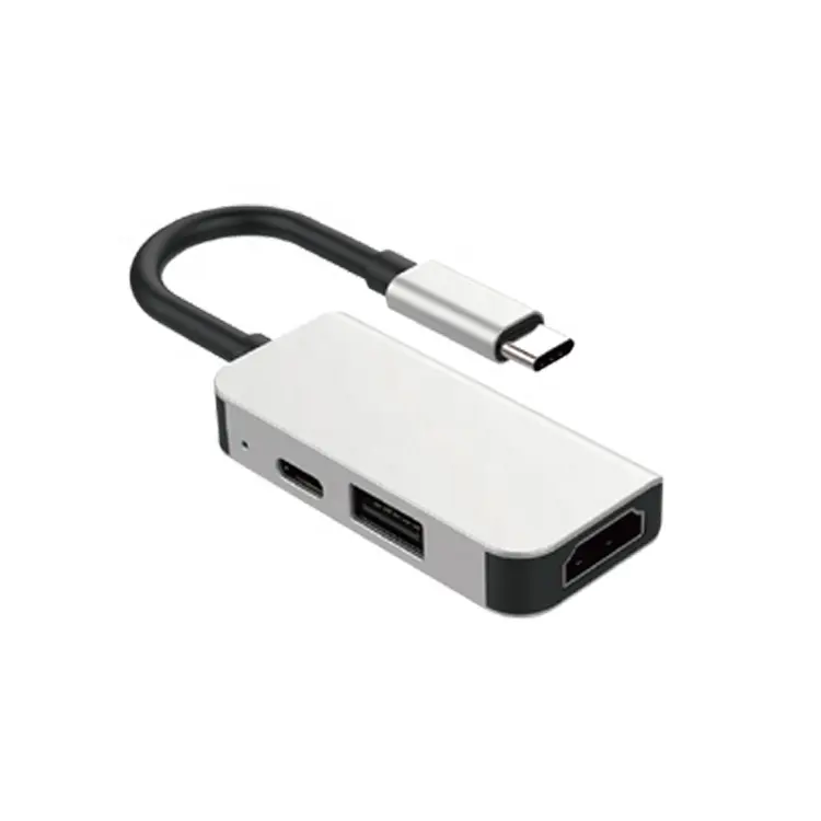 Penjualan Laris Konverter Docking Station Laptop Splitter 3 In 1 Usb C Hub Adapter dengan 4K HDMI USB 3.0 All In One untuk Komputer Meja