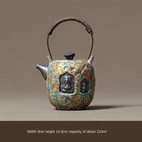 Théière Kung Fu au design moderne Dunhuang, en céramique de porcelaine écologique, poterie domestique, bouilloire à thé colorée en argile de roche ancienne