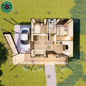 Cabaña Contenedor Expandible de Dos Niveles, Casa Prefabricada de Acero, Plataforma Grande, Escalera, Camping Panorámico, Villa de Vacaciones en el Bosque - Product Image 6