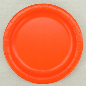 DAMAI - Vajilla Desechable de Papel de Color Sólido Naranja Brillante para Fiestas, Juego de Platos, Vasos y Servilletas de Papel de 9 Pulgadas - Product Image 4