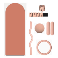 YX Factory Ensemble de fitness pour la maison avec barre d'haltères, haltères en silicone, Power Ring, tapis de yoga et accessoires de yoga et Pilates, personnalisable avec logo