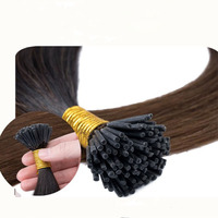 Extensions de cheveux humains Remy chinois double trame à pointe en I, micro-liens, lisses, doux, de haute qualité, très demandées