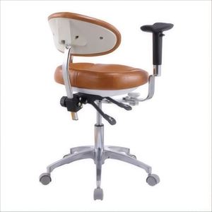 PU/Microfiber/Simulated Leather Adjustable Stool with Backrest Double Armrest Dentist Stool Mobile <strong>Chair</strong> - Product Image 2