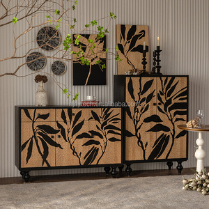 Meuble de rangement vintage Porche rétro Buffet en bois massif Salon Dessert Boutiques Salon décoratif Meubles anciens - Product Image 5