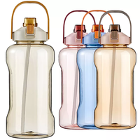 Bouteille d'eau d'hydratation à couvercle multifonction de 2,2 l, 2.2 litres, grandes bouteilles d'eau à boire avec motivation pour le camping en plein air