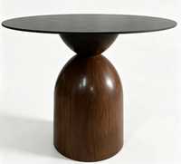 Table d'appoint moderne de luxe personnalisée, table à manger ronde élégante avec pieds en métal robustes pour la maison, le restaurant, l'hôtel