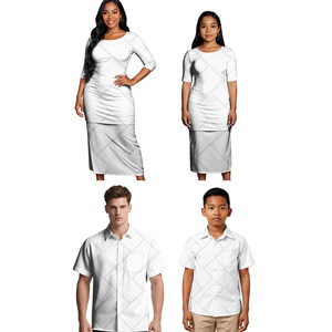 Ropa para padres e hijos, diseño Tribal Elei polinesio, vestido Puletasi de <span class=keywords><strong>moda</strong></span> para niños, Vestido camisero para adultos, conjunto familiar, salida de fábrica - Product Image 4