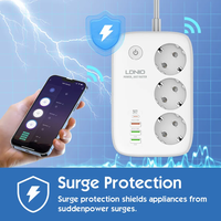 LDNIO SEW3452 Télécommande Wifi 3 prises UE Extension de prise Multiprise avec port de charge rapide USB Certifié CE RoHs