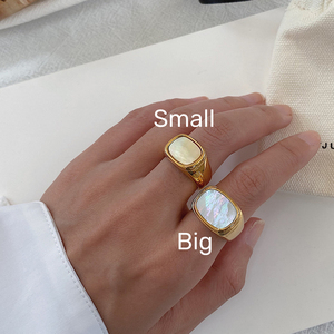 מודרניסטי 18K זהב שמנמן לבן מעטפת עבה הצהרת טבעות סיגר להקת טבעת עבור נשים מינימליסטי תכשיטים - Product Image 5