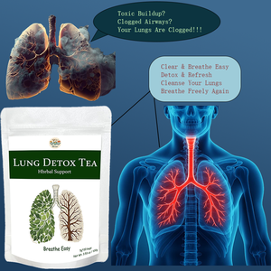 Té Desintoxicante Pulmonar, Mezcla Herbal Totalmente Natural, Elimina Toxinas Pulmonares, Alivia la <span class=keywords><strong>Tos</strong></span> y la Flema, Apoya la Salud Respiratoria - Product Image 1