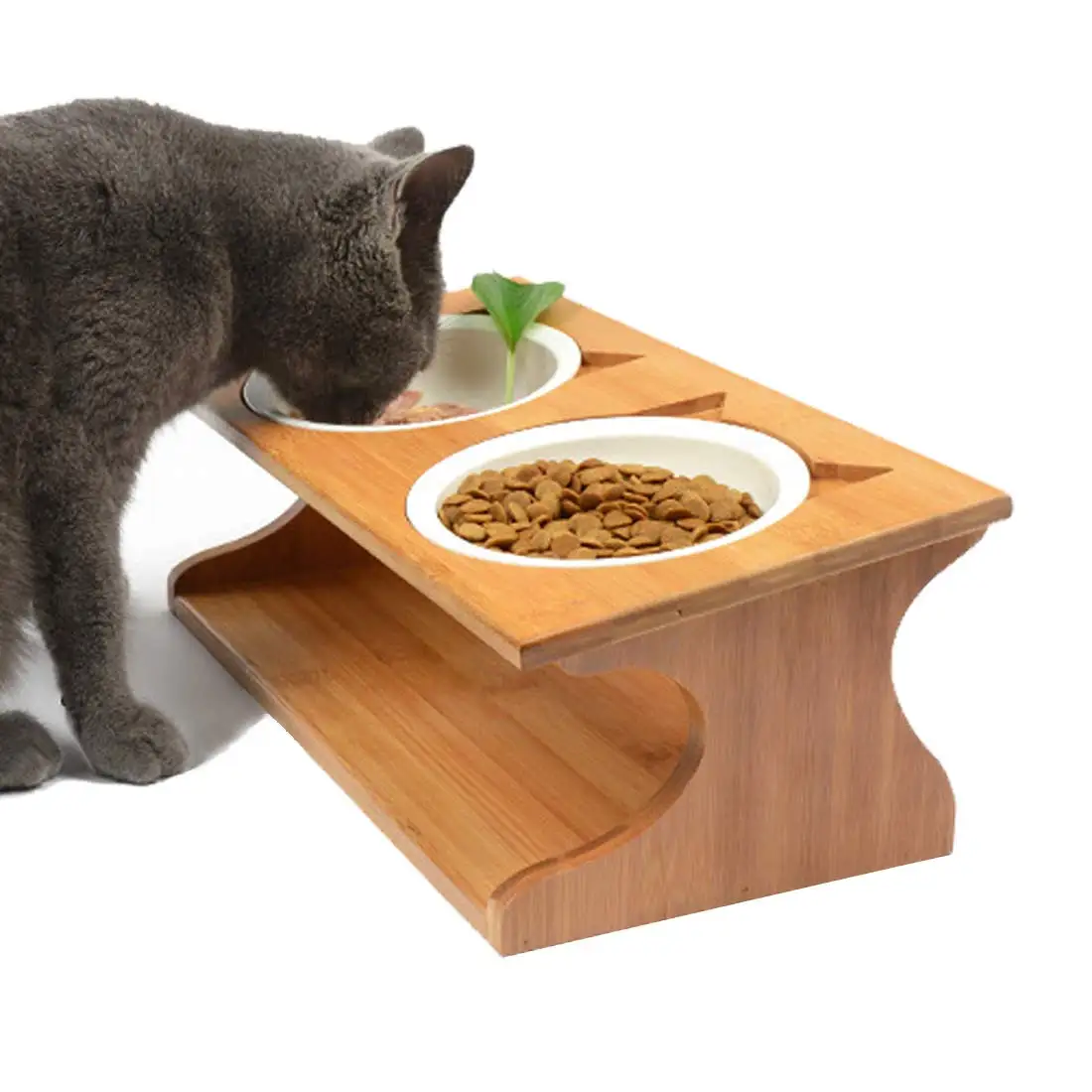 Бамбуковые миски для питомцев, кормушка для кошек и собак, бамбуковые миски для питомцев