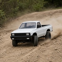 Voiture RC RWD Mini Pick-up 2.4GHz Télécommandée Blanche Kei Truck ABS+Métal LED 1:10 Véhicule de Loisir Haut de Gamme