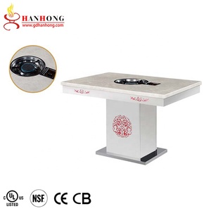 Custom Commercial <strong>Indoor</strong> Stainless Steel Marble Top Electric Smokeless Barbecue <strong>Table</strong> Restaurant <strong>Korean</strong> <strong>Bbq</strong> Grill <strong>Table</strong> - Product Image 5