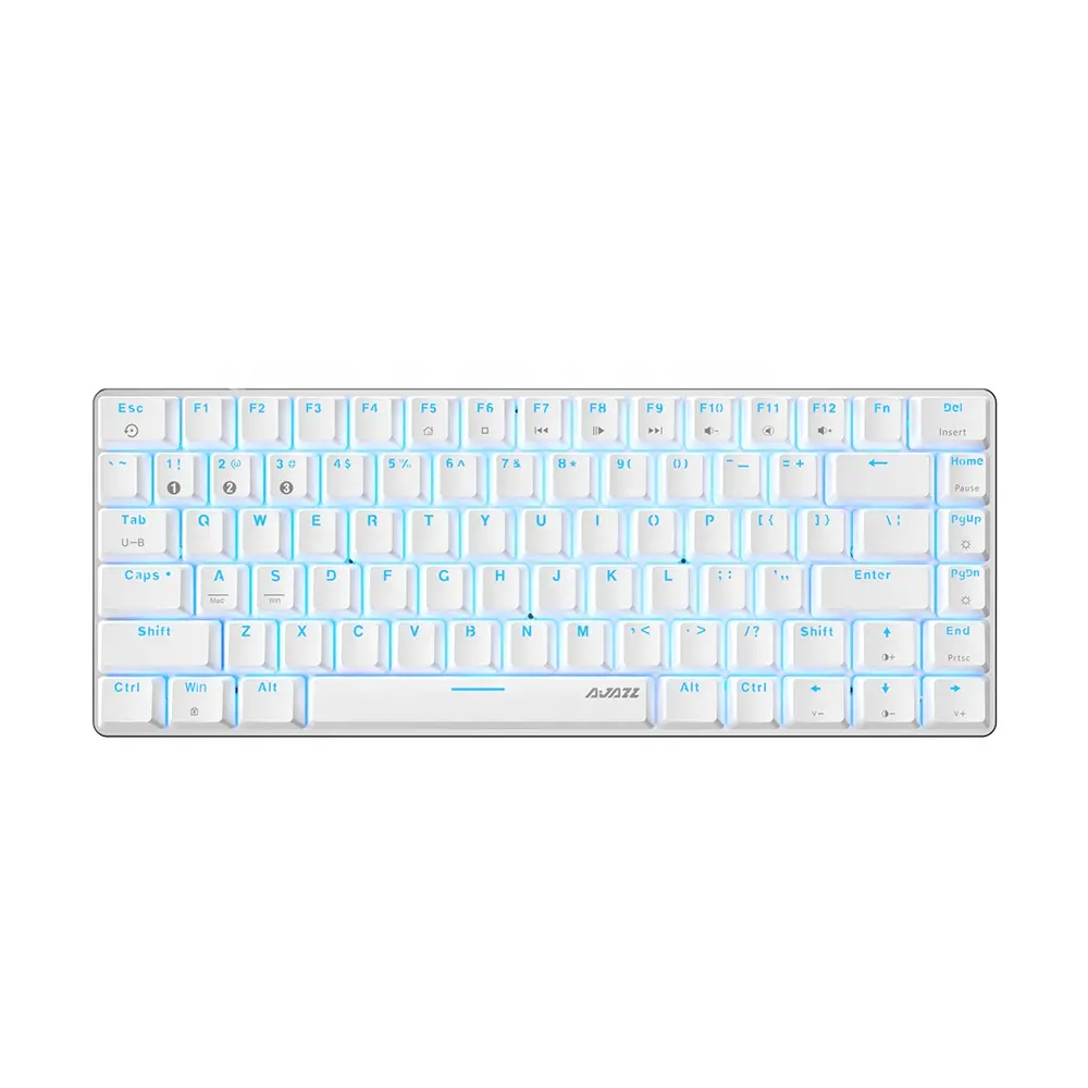 AJAZZ AK33 82-key wireless wired compact mechanical keyboard with blue backlight ergonomic BT keyboard for Desktop