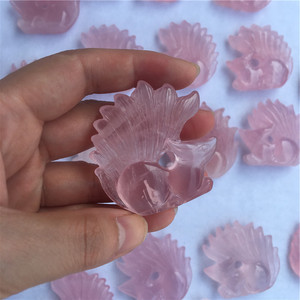 ขายส่งธรรมชาติโรสควอตซ์คริสตัลหินแกะสลักสีชมพู<span class=keywords><strong>เก้า</strong></span><span class=keywords><strong>หาง</strong></span>ฟ็อกซ์สำหรับของขวัญ - Product Image 5