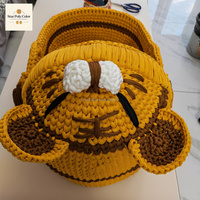 Literie tissée à la main de style moderne étoile poly couleur crochet tigre panier en peluche portable seau de remplacement pour linge de lit pour bébé