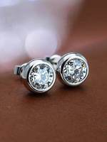 Boucles d'oreilles en or 18 carats avec diamants de laboratoire pour femme, motif trèfle à quatre feuilles, patte de renne, flocon de neige, 0,3 ct, 0,5 ct, 1 ct, bijoux d'oreille, cadeau