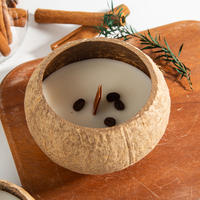 Cadeau d'aromathérapie, bougie parfumée en coquille de noix de coco avec mèche en bois de café, cire de soja 100% naturelle, avec boîte cadeau personnalisée