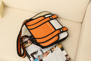 Vendita calda 3D stile 2D disegno Cartoon borsa a tracolla borsa a tracolla con fiocco borse - Product Image 6