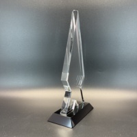 Plaque en verre vierge pour récompenses en gros, logo 3D personnalisé, impression UV, trophée en cristal, plaque de récompense, trophée pour souvenir d'entreprise
