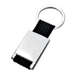 Portachiavi in Nylon Nero alla Moda con Moschettone in Lega di Zinco e Ferro, Regalo in Metallo Senza Confezione - Product Image 1