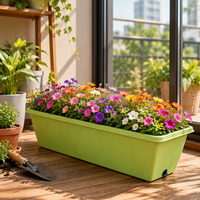 Jardinière rectangulaire en PP avec trou de drainage, auto-arrosante, suspendue, biodégradable, écologique, durable, légère, pour usage extérieur et intérieur