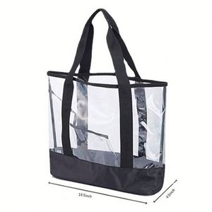 Bolsa de Mano Transparente de Gran Capacidad, con Estampado de Letras, Bolsa de Playa de PVC Transparente, Bolsa de Hombro para Viaje, Compras - Product Image 2