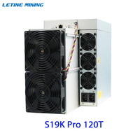 Bitmain Antminer S19k Pro 110T 115T 120T 2760W Refroidissement par air pour l'extraction de Bitcoin pour les mineurs de crypto-monnaies S19kpro 120Th BTC BCH