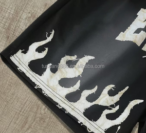 شورت رجالي مخصص بتطريز ورسومات، بخصر مطاطي، مناسب للتمارين الرياضية والارتداء الصيفي العادي - Product Image 3