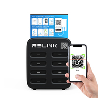Stazione di ricarica power bank condivisa a 8 slot con display in acrilico, chiosco di ricarica con codice QR, stazione di ricarica per cellulari per aziende