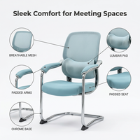 Chaise de bureau de luxe en mousse haute résilience pour la vente en gros, chaise de direction, chaise de conférence, chaise simple pour le personnel