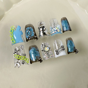 Hecho a mano 10 piezas nuevo 3D pato boca diseñador prensa-en acrílico <span class=keywords><strong>uñas</strong></span> al por mayor <span class=keywords><strong>uñas</strong></span> postizas para una fácil aplicación - Product Image 5