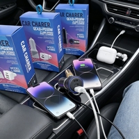Yichengtek 45w Mini Dual Port Usb 12v Port Mobil Qc3.0 Pengisian Cepat dengan Voltmeter Universal 12v 24v Kabel Pengisi Daya Mobil.