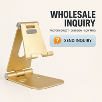Support de téléphone pliable en aluminium en gros, réglable, rotatif à 270°, antidérapant, pour bureau, vente en gros, OEM usine, pour téléphones et tablettes