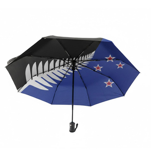 Parapluie pliant coupe-vent noir pour femmes, léger, portable, de voyage, avec protection UV - Product Image 1