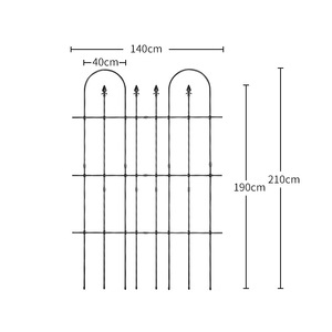 Treillis rectangulaire en fer durable pour plantes, support de roses pour jardin extérieur - Product Image 2